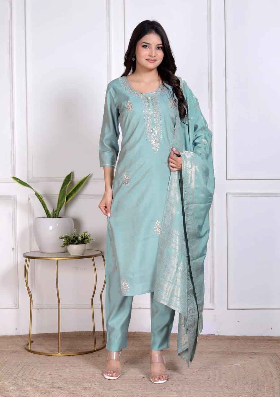 Powder blue pastel kurta set 